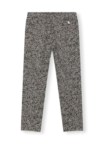 cropped jogger herringbone | black