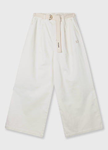 wide pants jog twill | pearl
