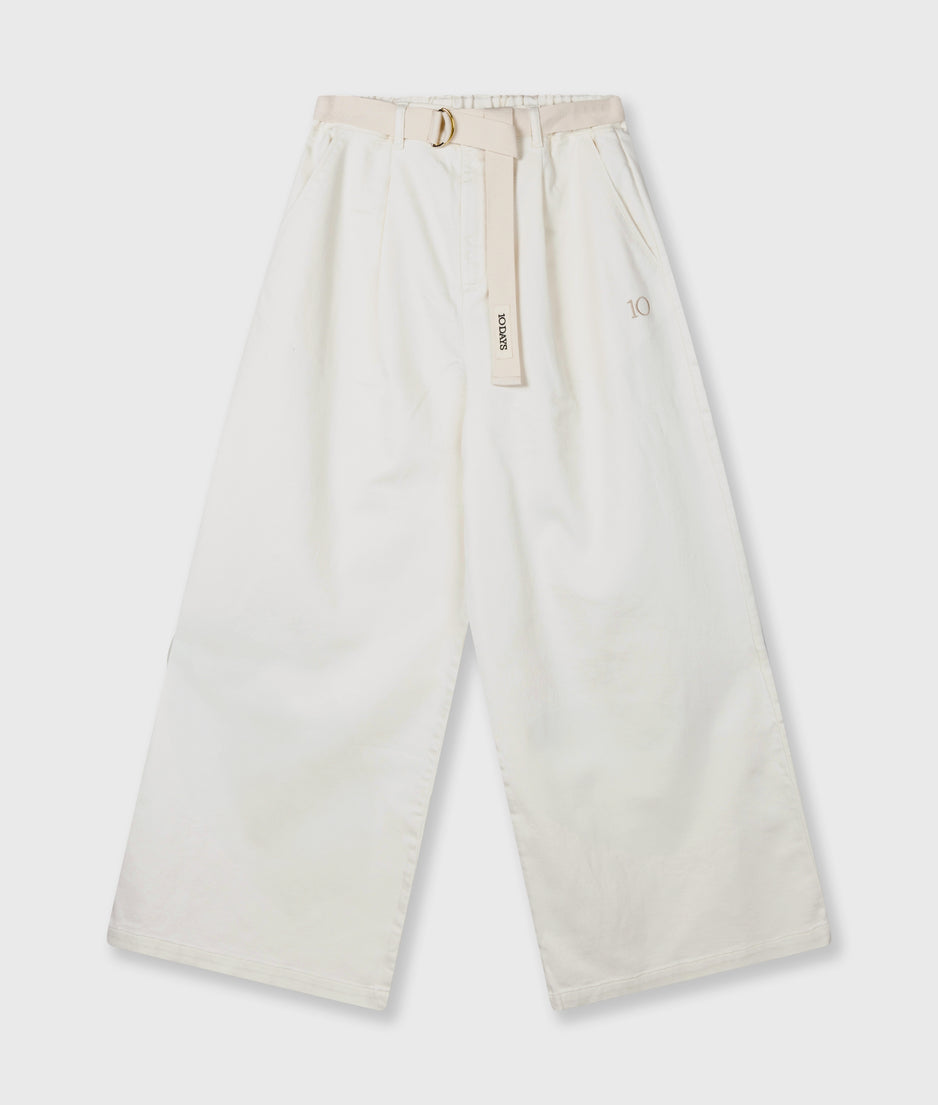 wide pants jog twill | pearl