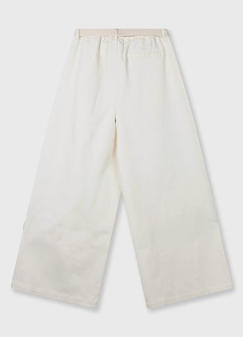 wide pants jog twill | pearl