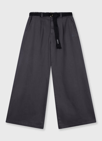 wijde broek jog twill | steel blue