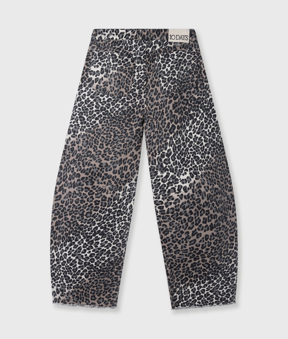 western pants leopard | ecru