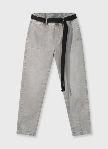 belted pants denim | grey wash