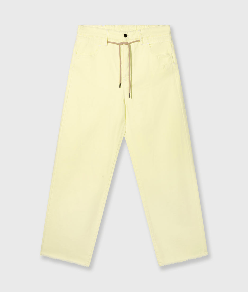 straight leg pants twill | pastel yellow