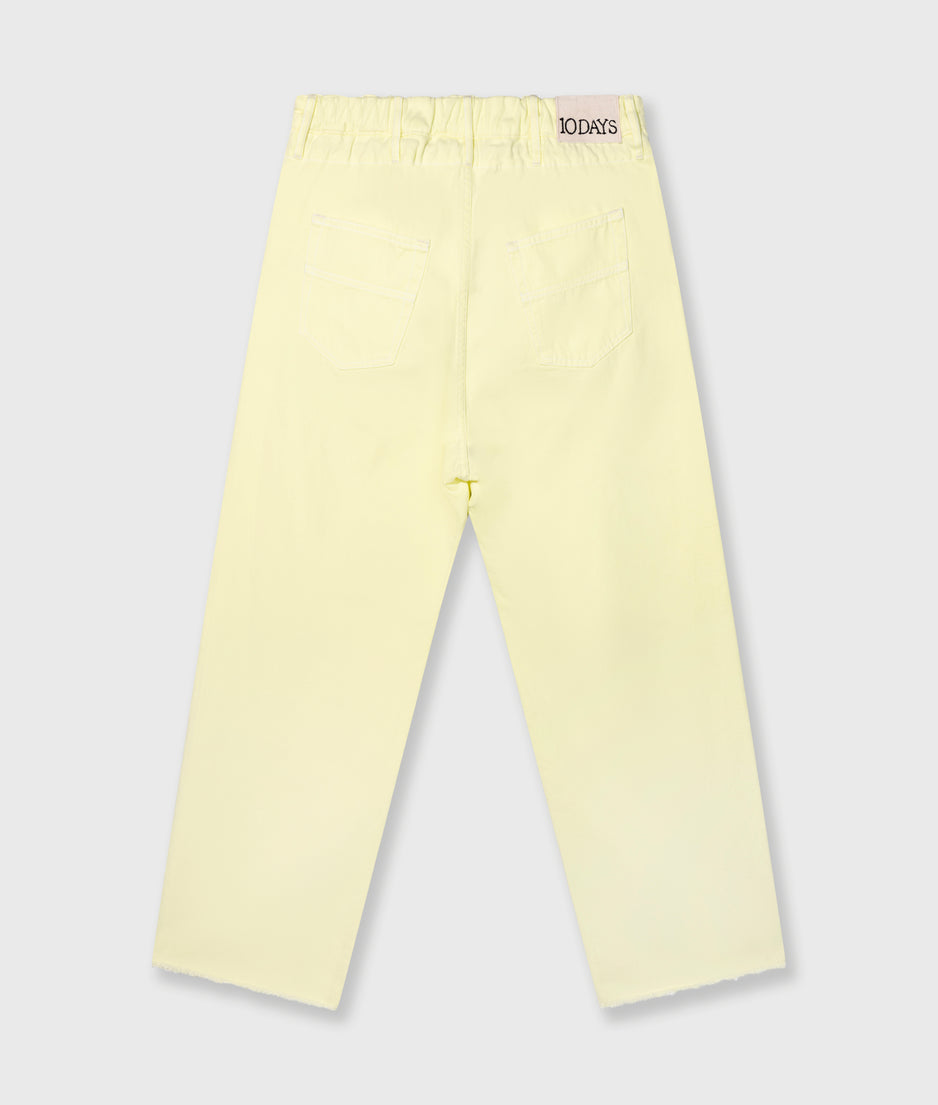 straight leg pants twill | pastel yellow
