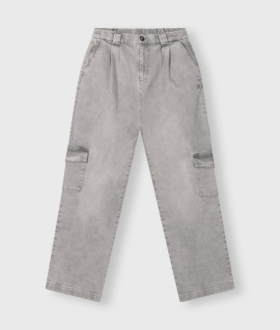 cargo pants flowy denim | grey wash