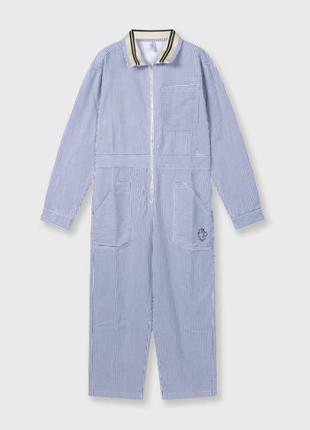boiler jumpsuit stripes | white/blue