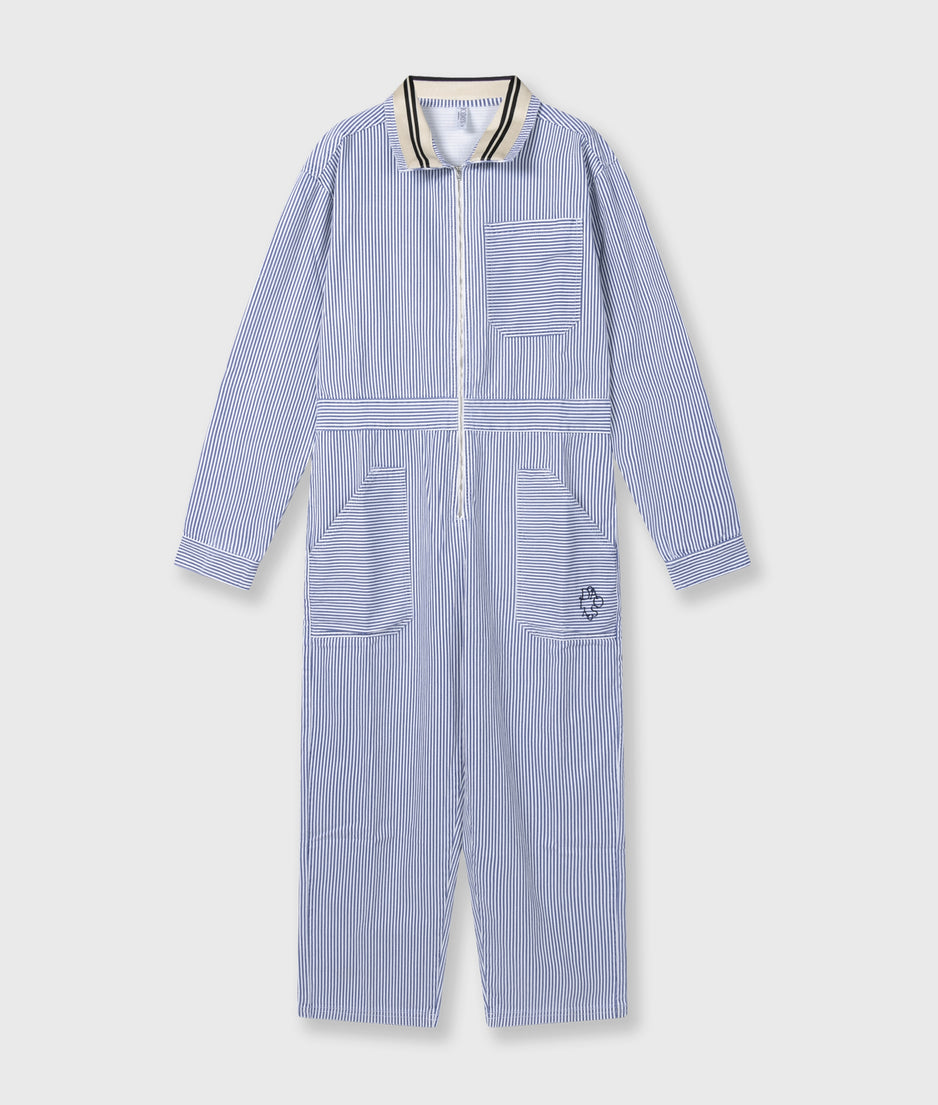 boiler jumpsuit stripes | white/blue