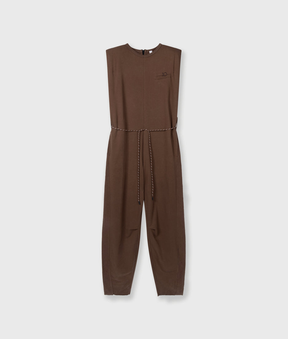 fleece jumpsuit | dark truffle