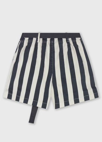utility shorts stripes | ecru/steel blue