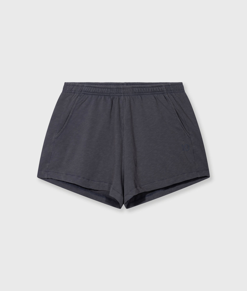 shorts slub fleece | steel blue