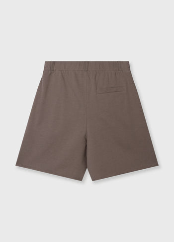 belted shorts fleece | moonrock