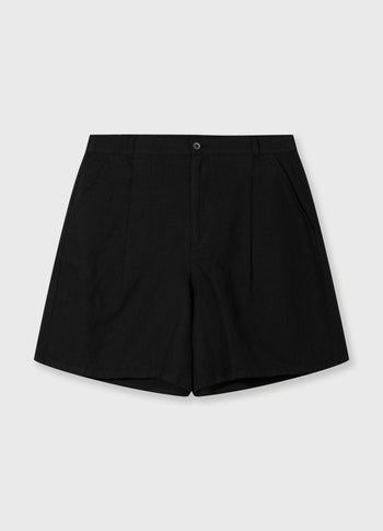 wide shorts linen | black
