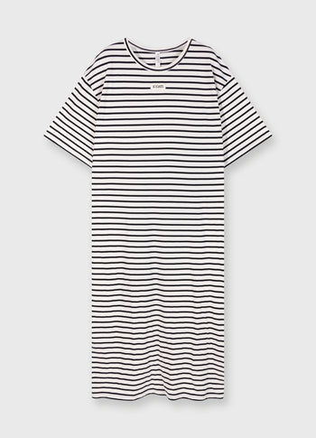 t-shirt dress stripes | ecru/black