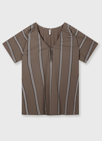 fleece tunic stripes | moonrock