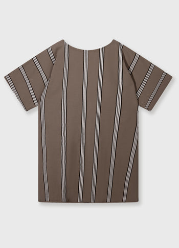 fleece tunic stripes | moonrock
