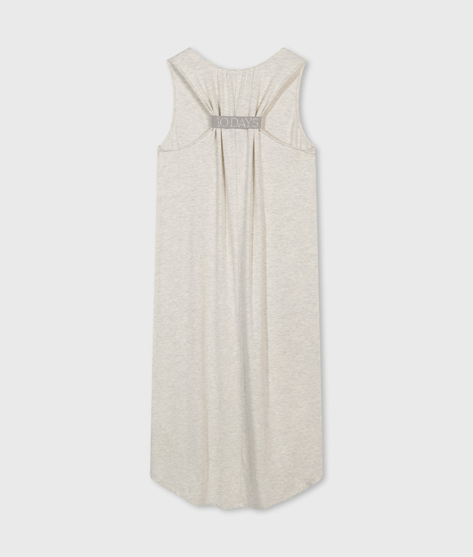 soft cinch back dress | soft white melee
