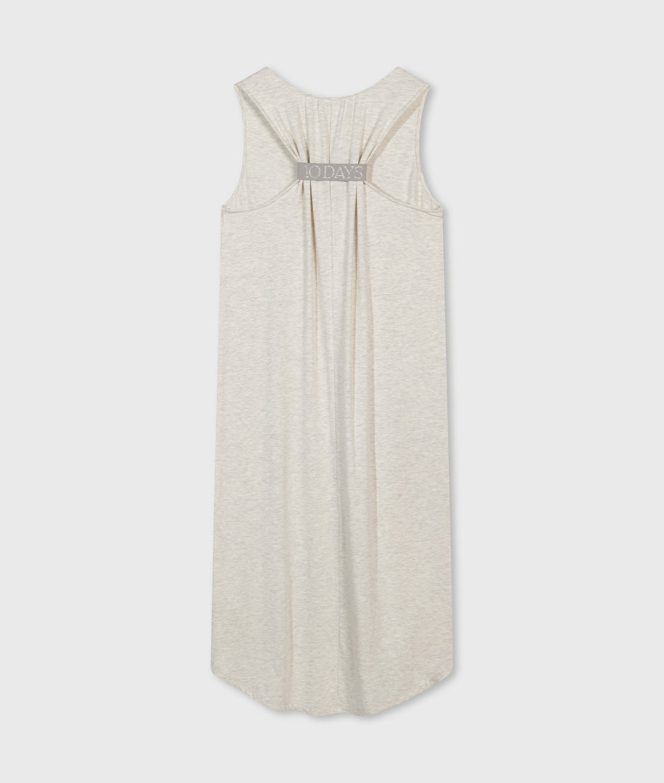 soft cinch back dress | soft white melee