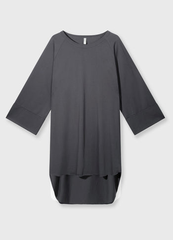 jersey logo dress | steel blue
