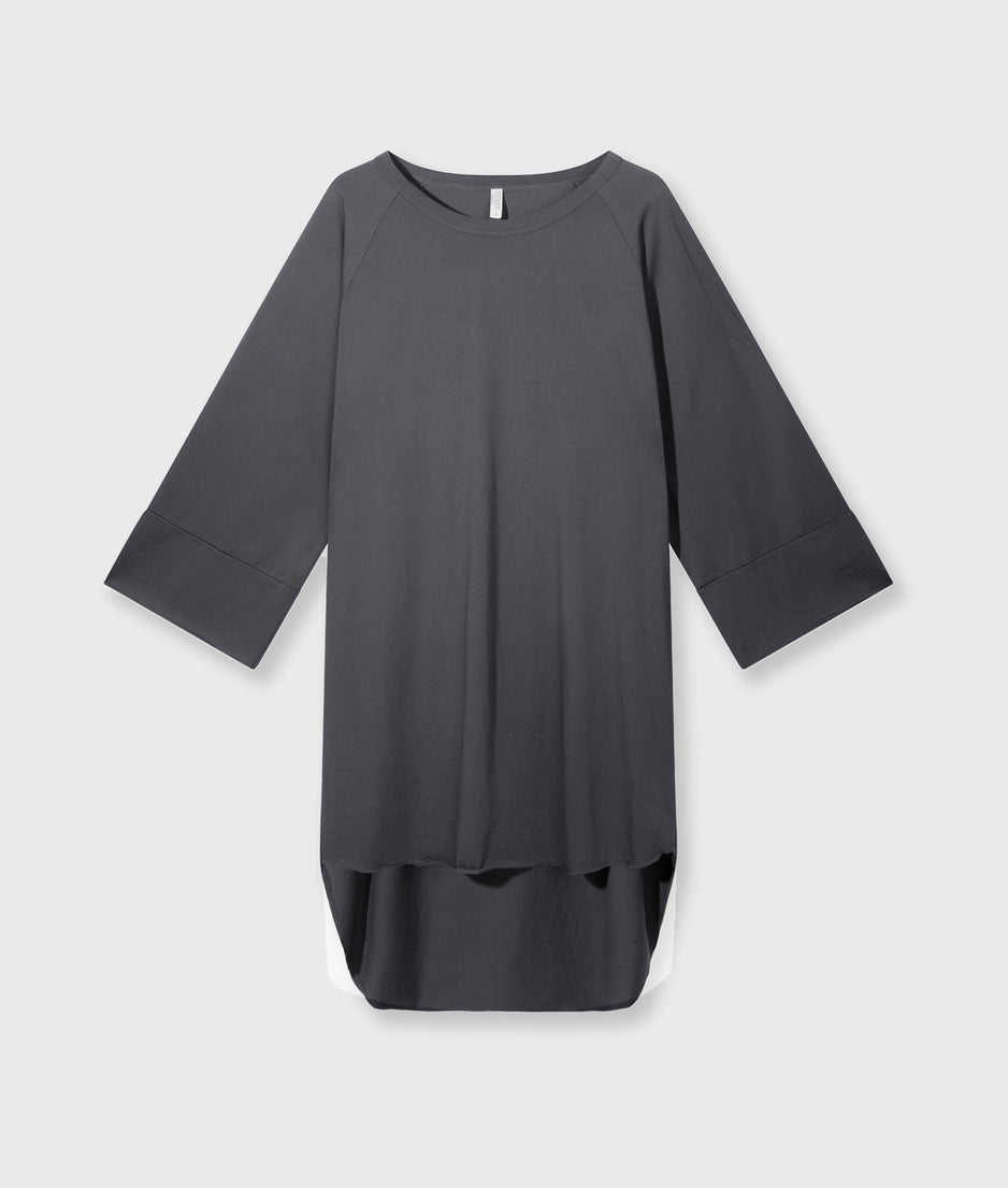 jersey logo dress | steel blue
