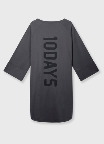 jersey logo dress | steel blue
