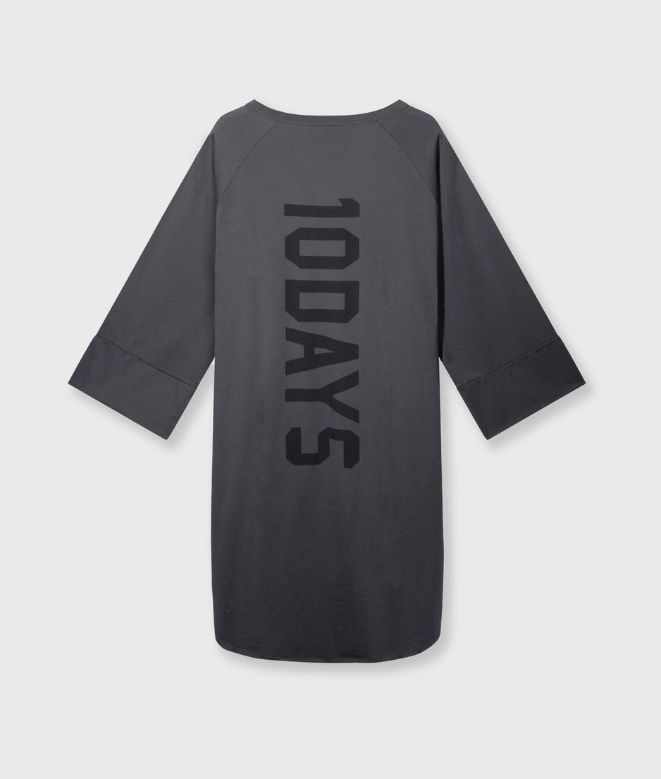 jersey logo dress | steel blue