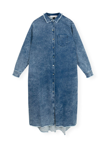 shirt dress jog denim | blue denim