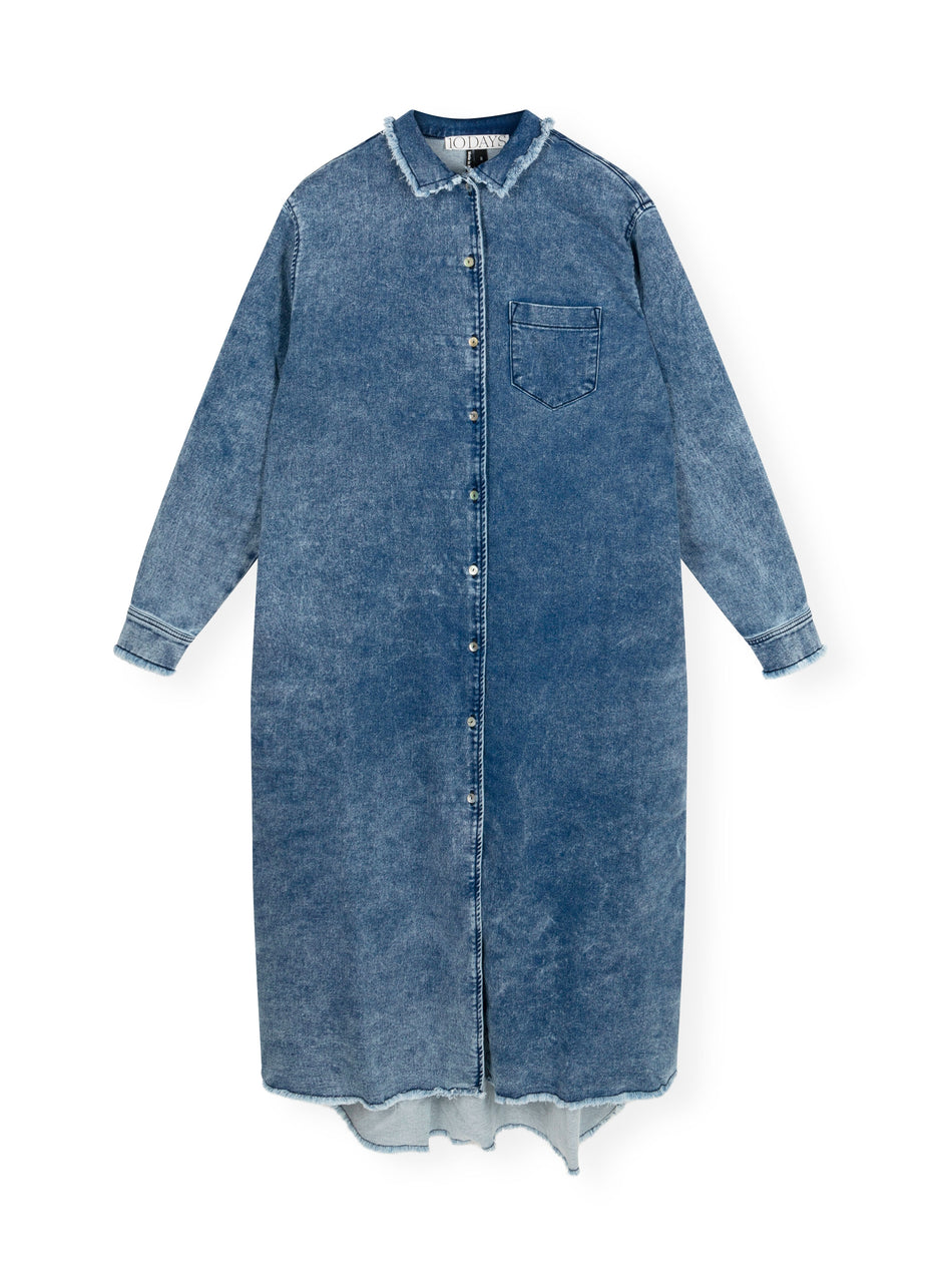 shirt dress jog denim | blue denim