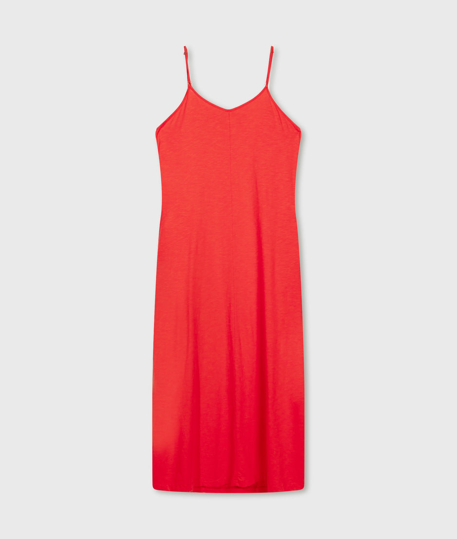 strappy dress | poppy red