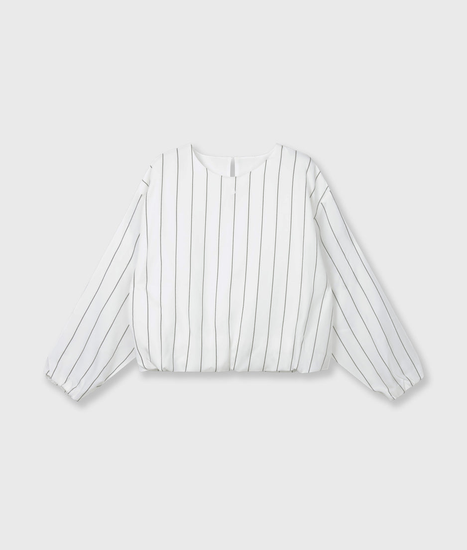 balloon blouse pinstripe | ecru