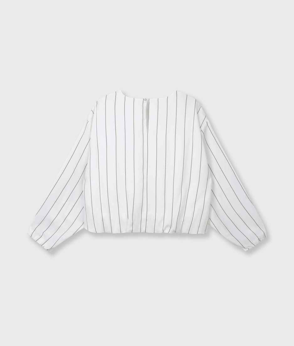 balloon blouse pinstripe | ecru
