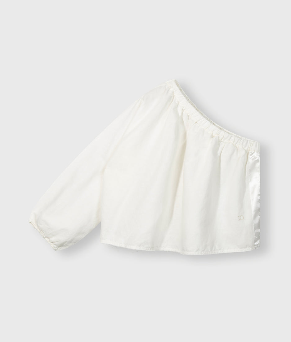 one shoulder top | ecru