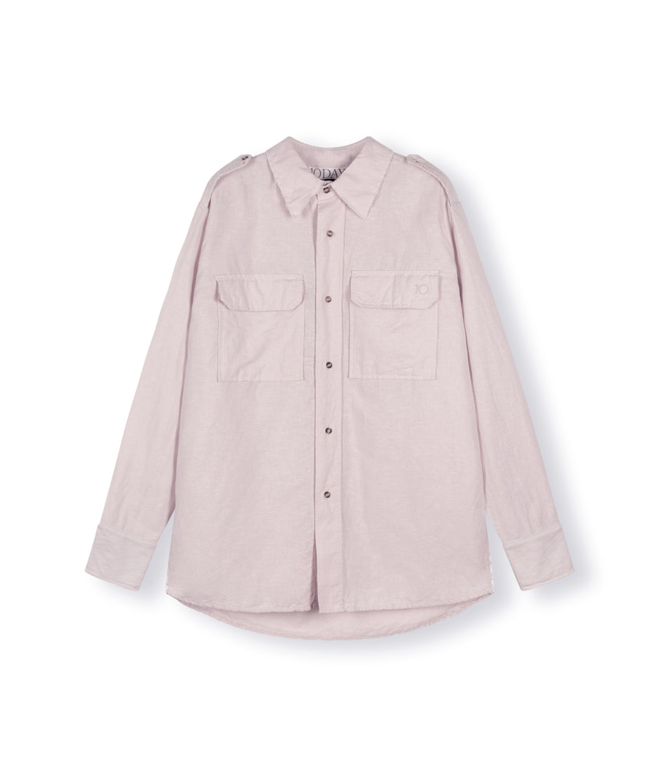 washed linen shirt | pale lilac