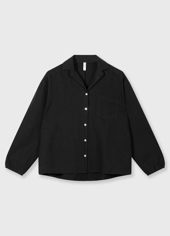 linen shirt | black