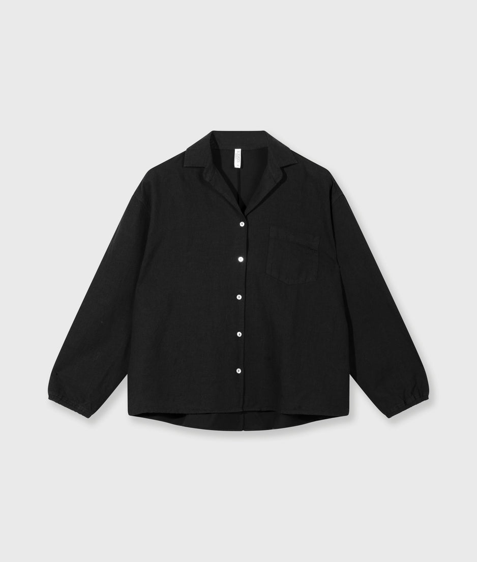linen shirt | black