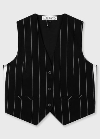 gilet pinstripe | black