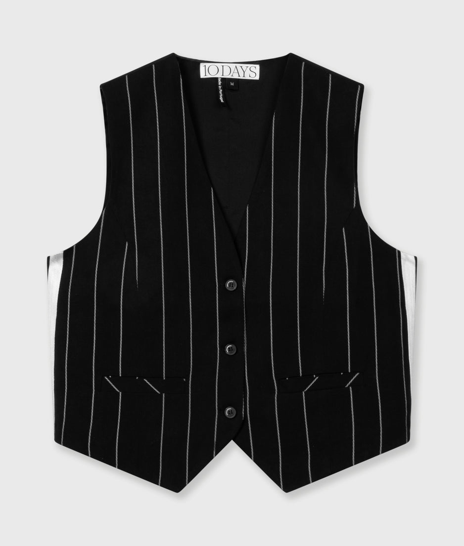 gilet pinstripe | black