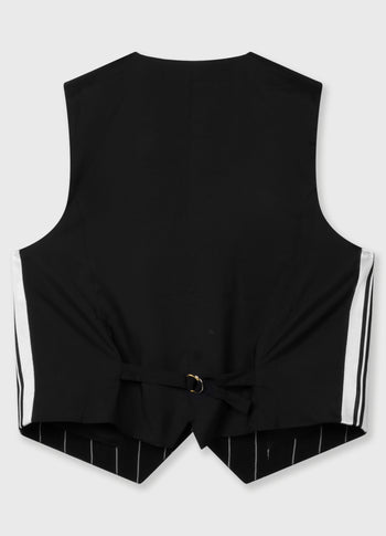 gilet pinstripe | black