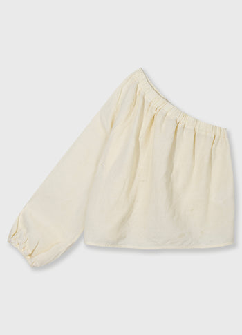 one shoulder top linen | soft vanilla