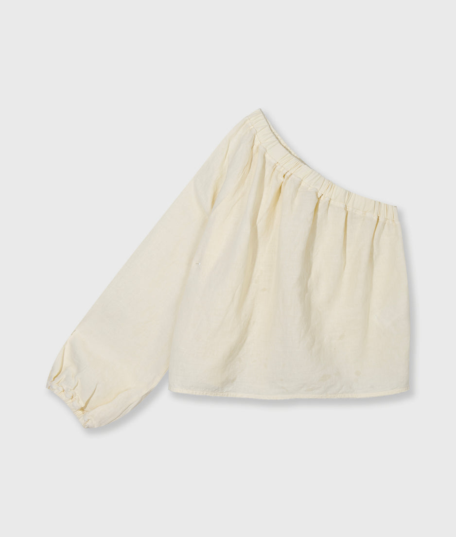 one shoulder top linen | soft vanilla