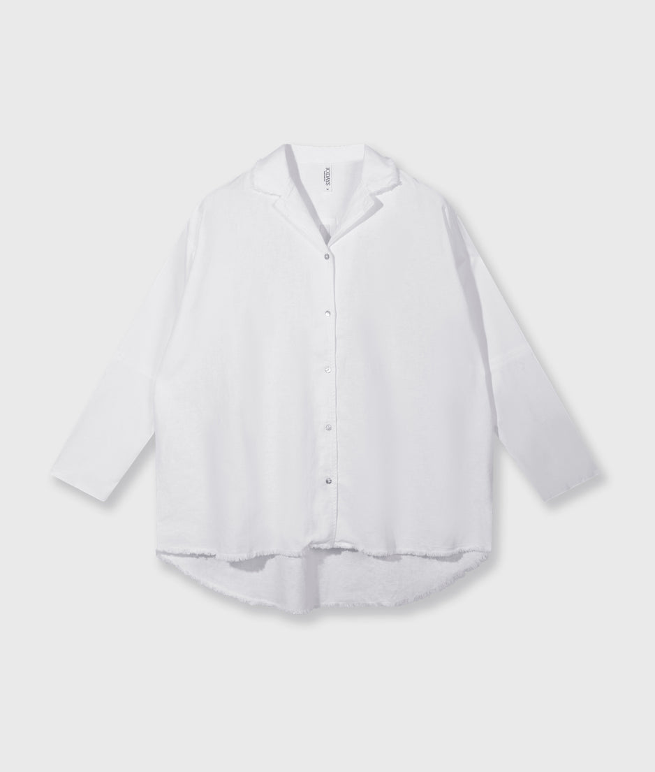 cotton linen blouse | white