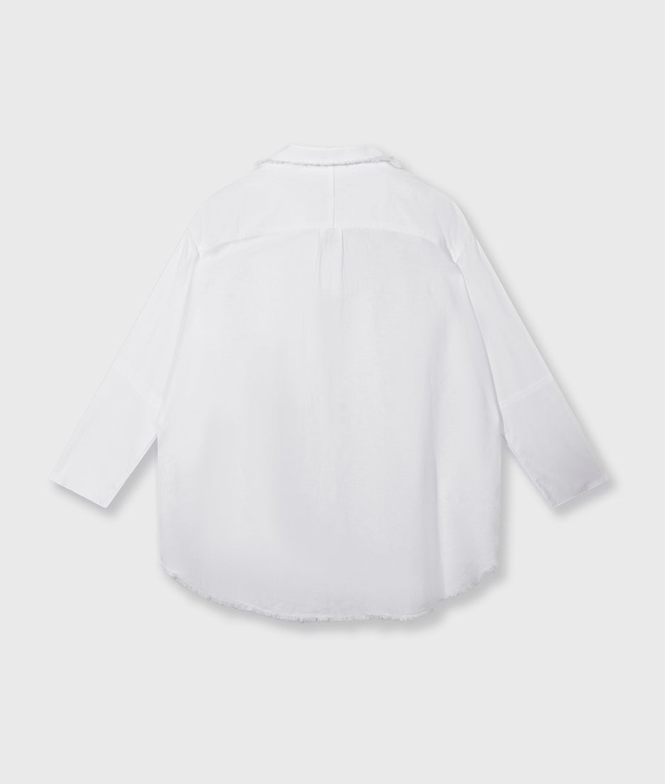 cotton linen blouse | white