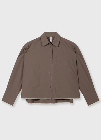 cropped shirt poplin | moonrock