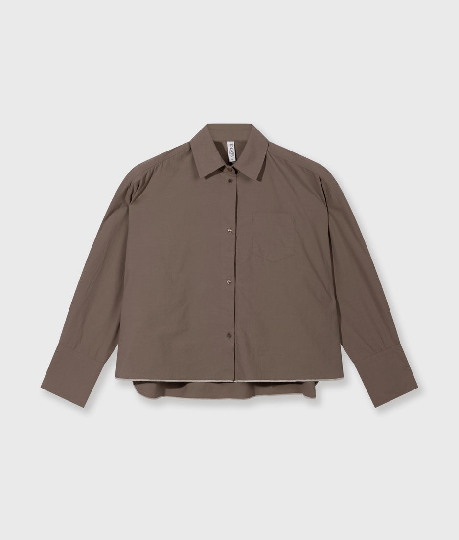 cropped shirt poplin | moonrock