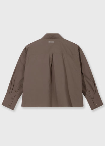 cropped shirt poplin | moonrock