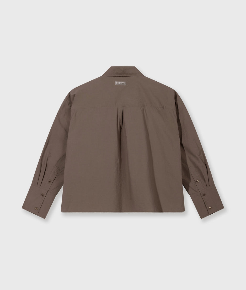 cropped shirt poplin | moonrock