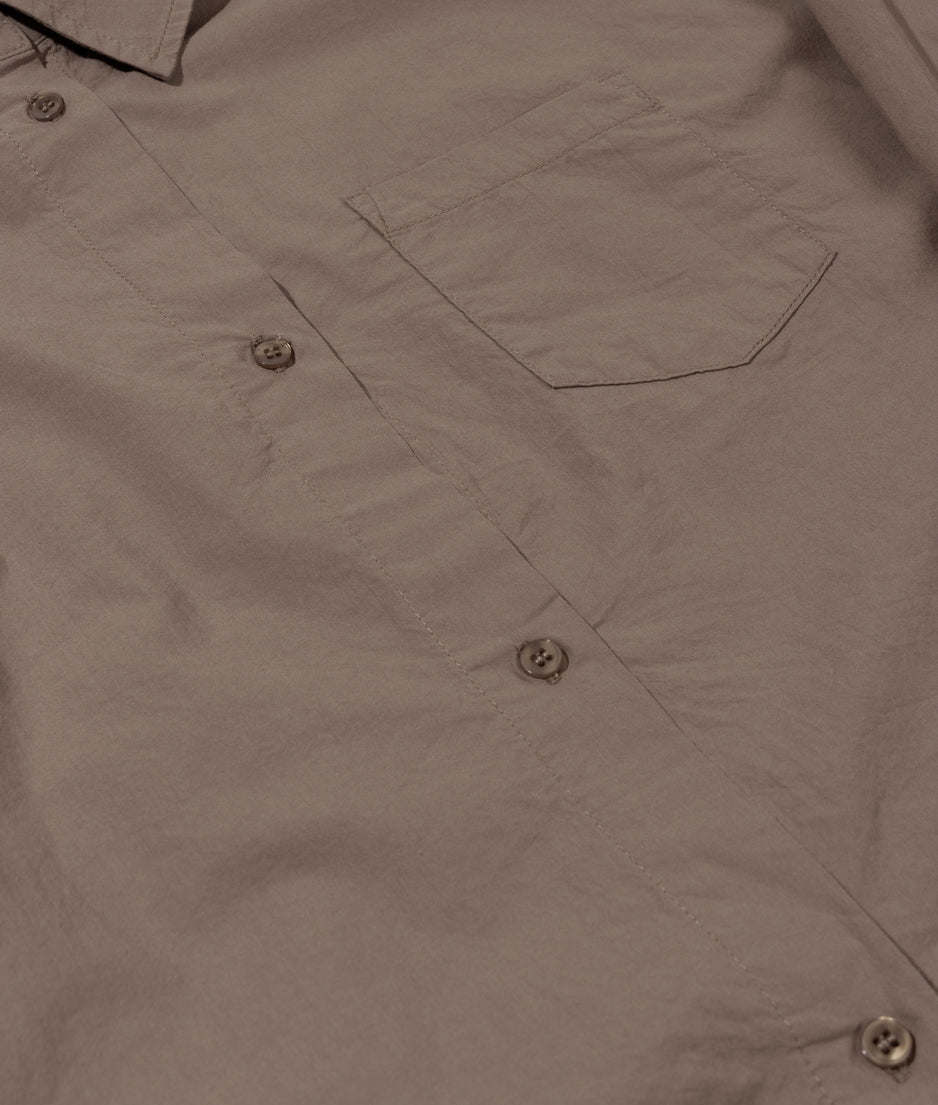 cropped shirt poplin | moonrock