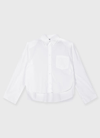 cropped shoulder blouse | white