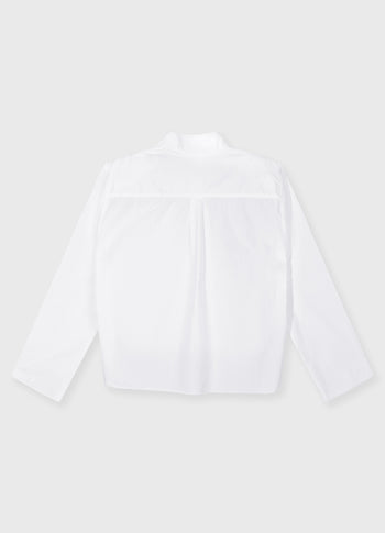 cropped shoulder blouse | white