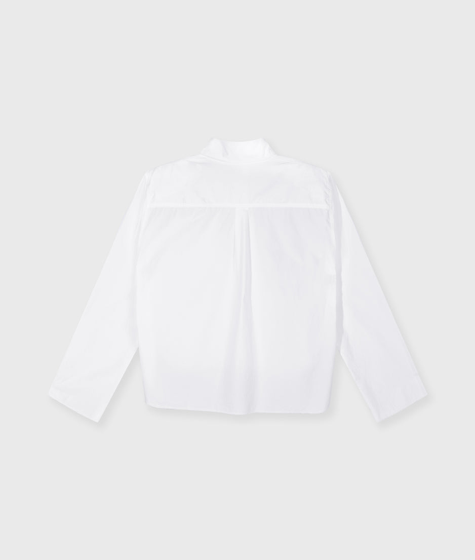 cropped shoulder blouse | white